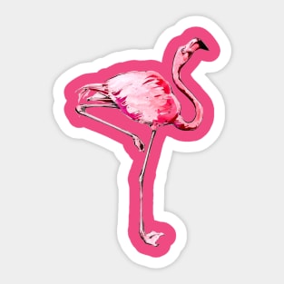 Watercolor Flamingo 2 Sticker